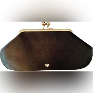 Anya Hindmarch Black Satin Evening Bag NWT